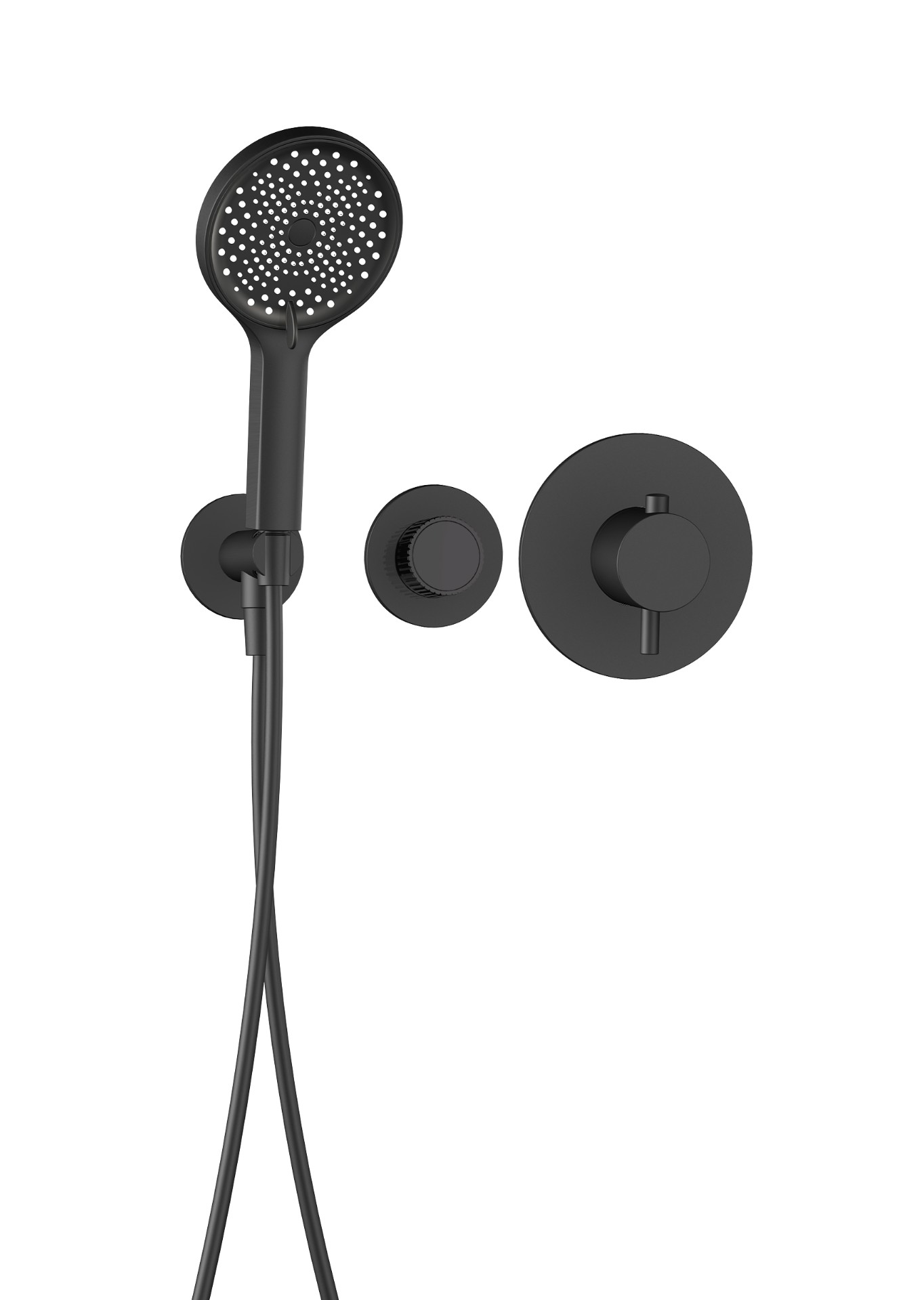 1功能恒温淋浴花洒 按键开关 分体小面板 雅黑