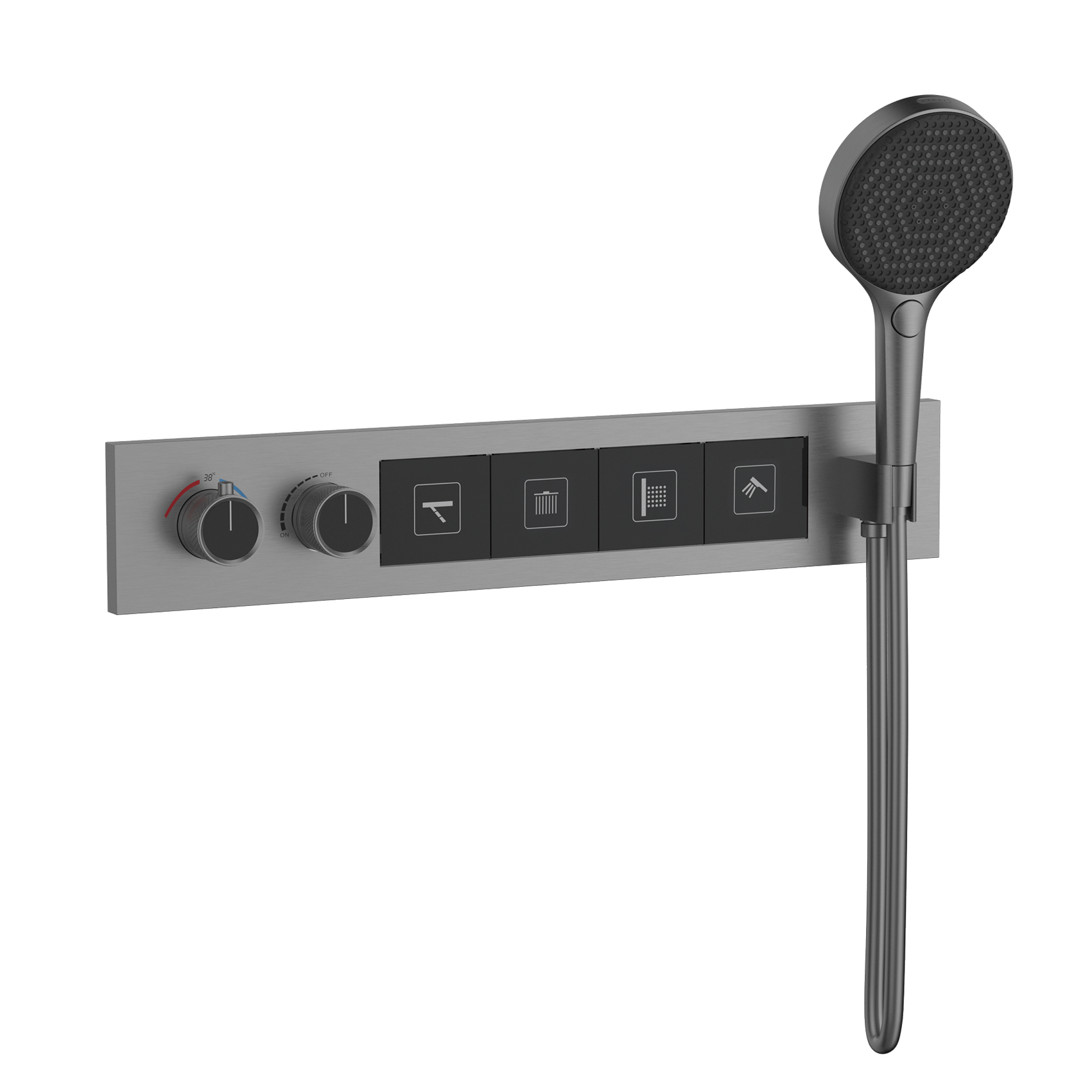 AT5024+1 Thermostatic 4 Function Push button concealed mixer valve with shower o